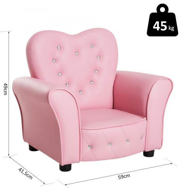 Kindersofa Kindersessel herzförmig Prinzessin Minisofa Kinderzimmer
