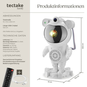 LED-Sternenhimmel-Projektor Astronaut weiss
