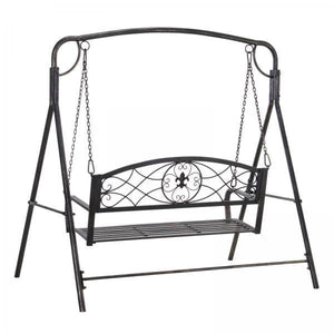 Gartenschaukel für 2 Personen Hollywoodschaukel Schaukelbank Metall Bronze