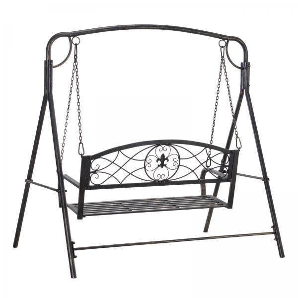Gartenschaukel für 2 Personen Hollywoodschaukel Schaukelbank Metall Bronze