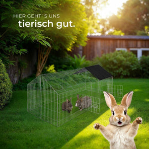 Freigehege Kaninchen, 180x75x75cm, schwarz