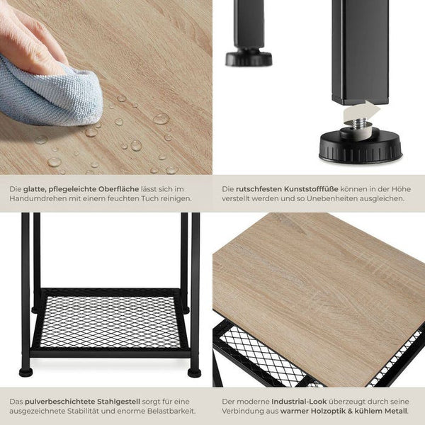 Beistelltisch York Industrial Holz hell, Eiche Sonoma