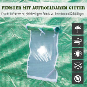 Foliengewächshaus Treibhaus Frühbeet 4,5 x 2 x 2 m | Grün