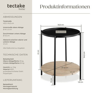 Beistelltisch Sunderland Industrial Holz hell, Eiche Sonoma