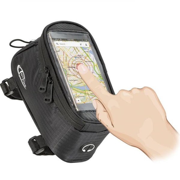 Fahrradtasche mit Rahmen-Befestigung für Smartphones schwarz 20,5 x 10 x 10,5 cm