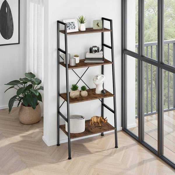 Leiterregal Liverpool 61,5 x 36,5 x 150cm - industrial dunkelbraun
