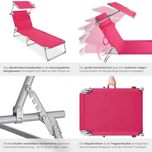 2er Set Gartenliege Chloé pink