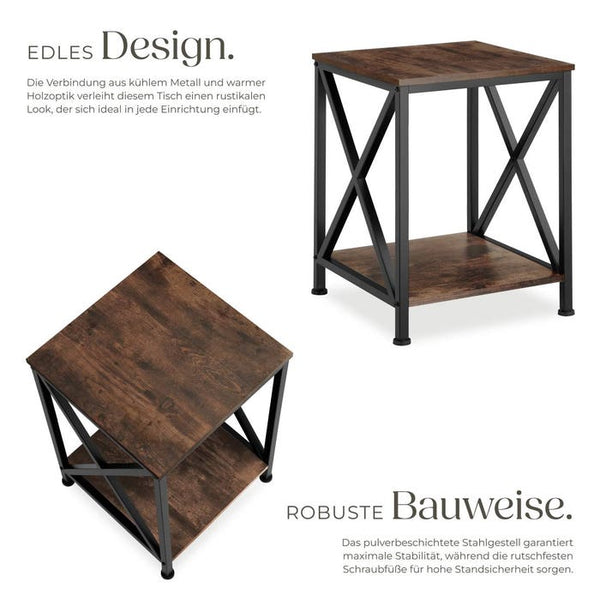 Beistelltisch Carlton Industrial Holz dunkel, rustikal