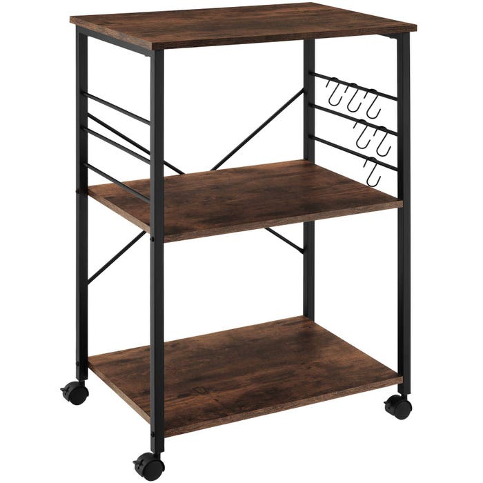 Carrello di servizio Rugby 65,5x45,5x88,5cm Industrial marrone scuro 
