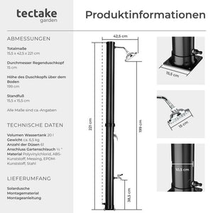 Solardusche Tinto 20l schwarz