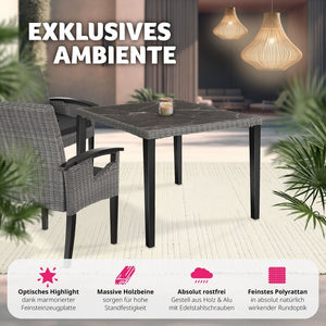 Rattan Tisch Tarent grau