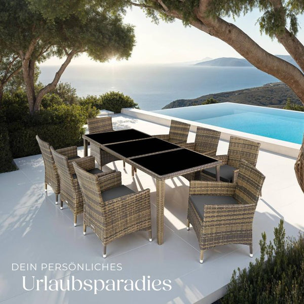 Aluminium Rattan Sitzgruppe Menorca natur