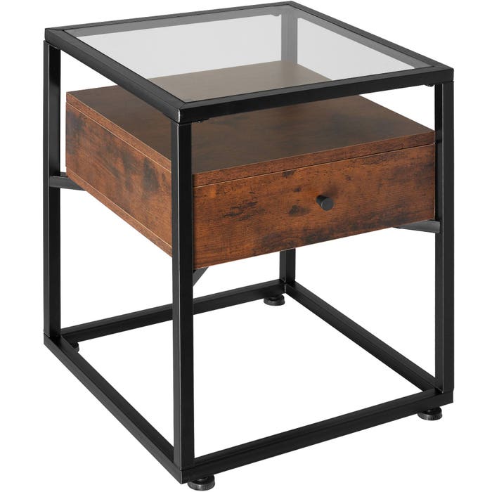 Comodino Preston 43x45x54,5cm Industrial marrone scuro