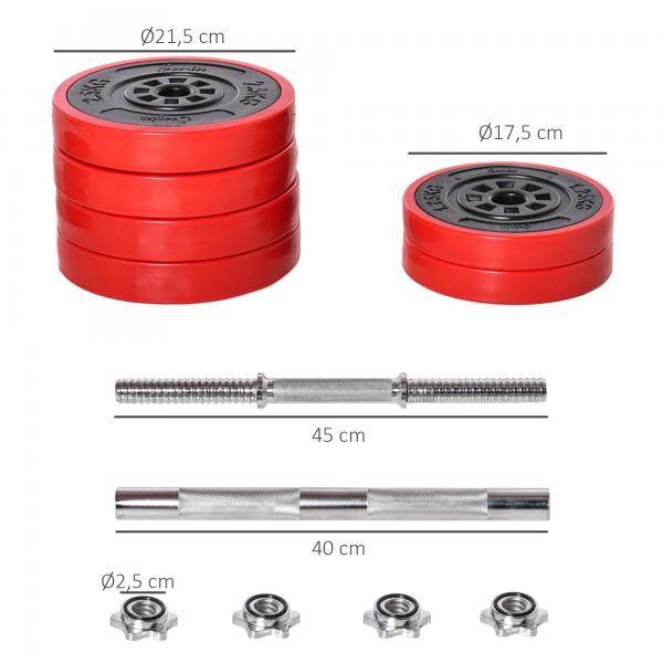 Hantelset 20/30KGS 2-IN-1 Hanteln & Langhanteln verstellbar