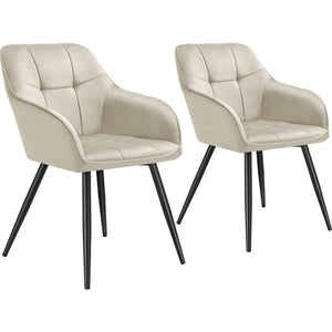 Esszimmerstuhl Marilyn creme/schwarz 2er Set