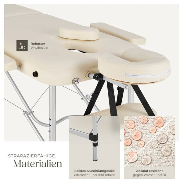 Lettino da massaggio a 2 zone con imbottitura, beige