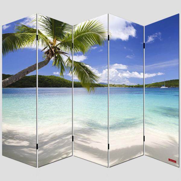 Foto-Paravent Paravent Raumteiler Trennwand M68 ~ 180x200cm, Strand