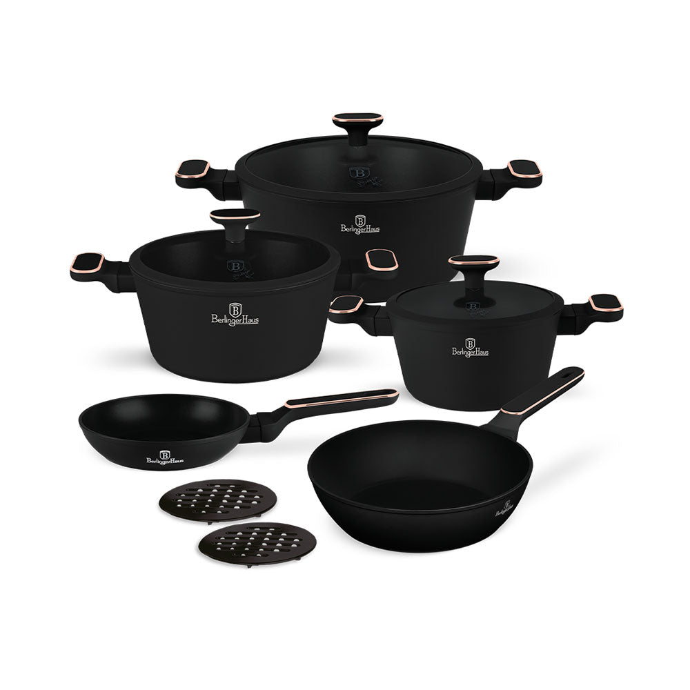 Berlinger Haus 10-teiliges Kochgeschirr-Set Black Rose Collection