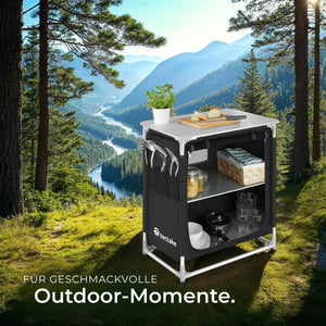 Camping kitchen 76x53.5x107cm black