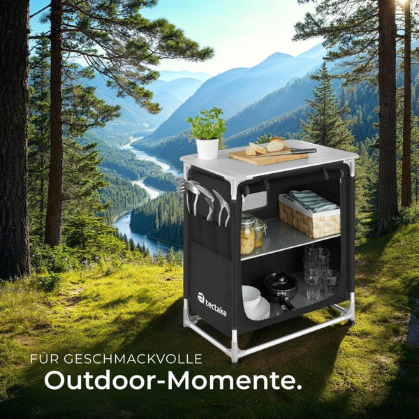 Camping kitchen 76x53.5x107cm black
