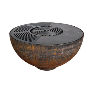 Mr. Grill Feuerschale Rusty mit Grillring 100cm und Zubehör