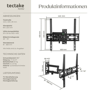 TV Wandhalterung neigbar, bis 50kg