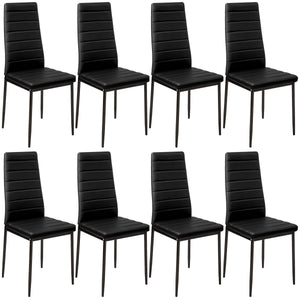 8x Esszimmerstühle, Kunstleder, schwarz