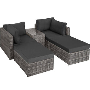 Rattan Lounge San Domino hellgrau/dunkelgrau