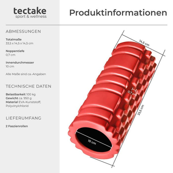 Faszienrolle rot 2er Set