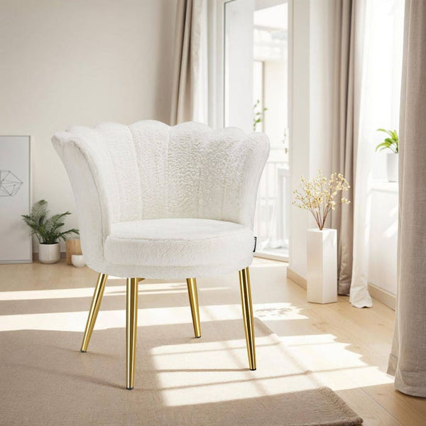 Sessel Stella Kunstfell creme/gold
