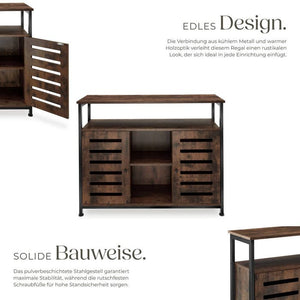 Sideboard Warrington 100x37x82cm Industrial dunkelbraun