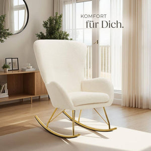 Schaukelstuhl Swing creme/gold