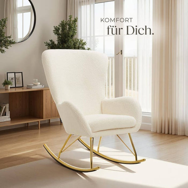 Schaukelstuhl Swing creme/gold