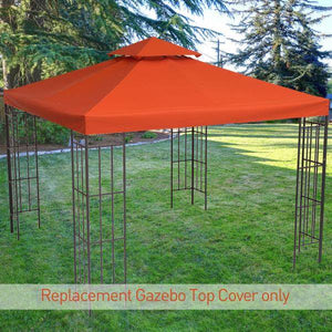Ersatzdach Pavillondach für Metallpavillon Polyester 3x3m Rostrot