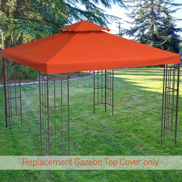 Ersatzdach Pavillondach für Metallpavillon Polyester 3x3m Rostrot