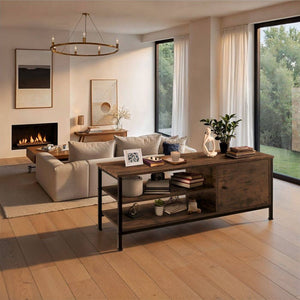 Mensola TV Durban 110x40x45,5cm Industrial marrone scuro