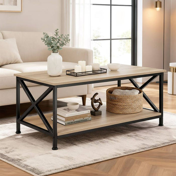 Couchtisch Pittsburgh Industrial Holz hell, Eiche Sonoma
