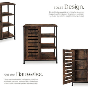 Sideboard 71x32x82cm Industrial dunkelbraun Türanschlag links