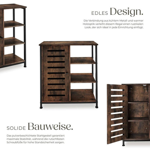 Sideboard 71x32x82cm Industrial dunkelbraun Türanschlag links