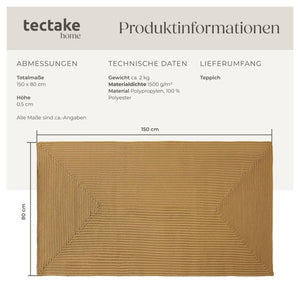 Tapis tressé Raya 80 x 150 cm