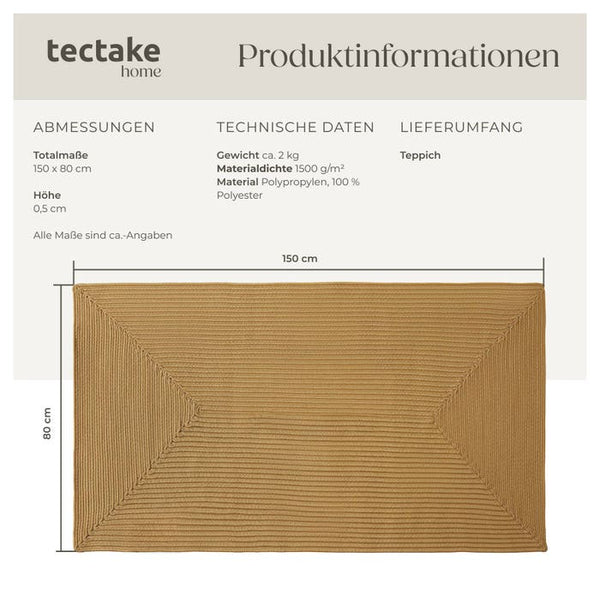 Tapis tressé Raya 80 x 150 cm