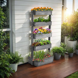 Vertikalbeet Flora grau 81 x 52 x 180 cm