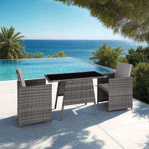 Rattan Sitzgruppe Lausanne grau