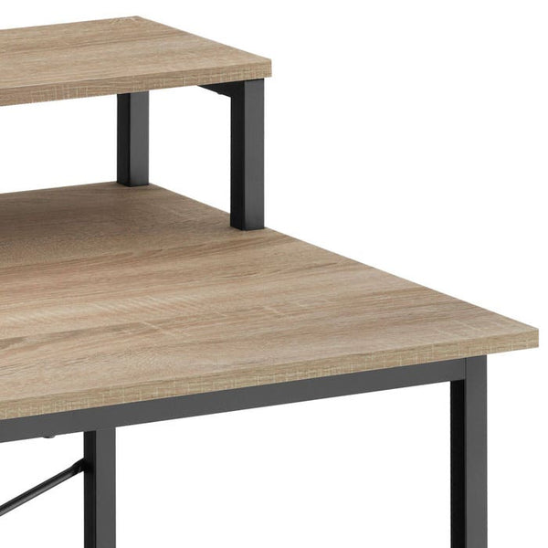 Schreibtisch mit Ablage und Stofftasche Industrial Holz hell, Eiche Sonoma 120 cm