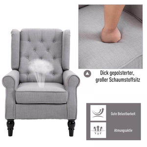 Einzelsessel Relaxsessel Ohrensessel Akzentsessel mit Tufting Polyester Grau