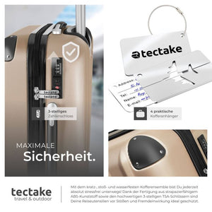 Hartschalenkoffer-Set Cleo champagner mit Zubehör