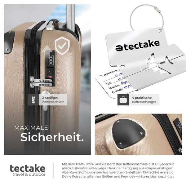 Hartschalenkoffer-Set Cleo champagner mit Zubehör