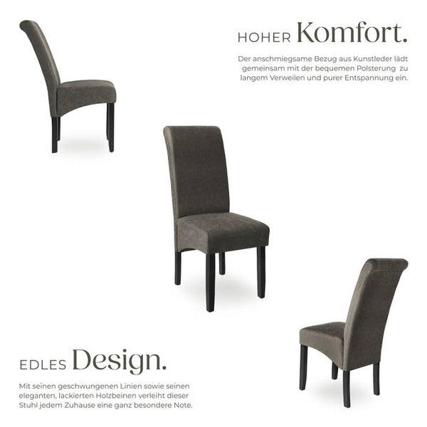Esszimmerstuhl grau marmoriert 2er Set
