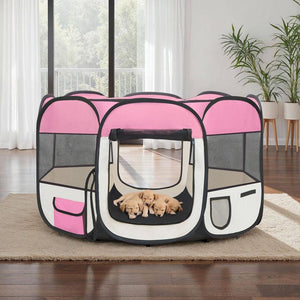 Tierlaufstall aus Polyester, rosa