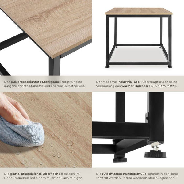 Couchtisch Lynch Industrial Holz hell, Eiche Sonoma